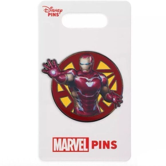 Iron Man Pin RED Marvel Disney New with Card SHIPS NOW - Picture 2 of 2